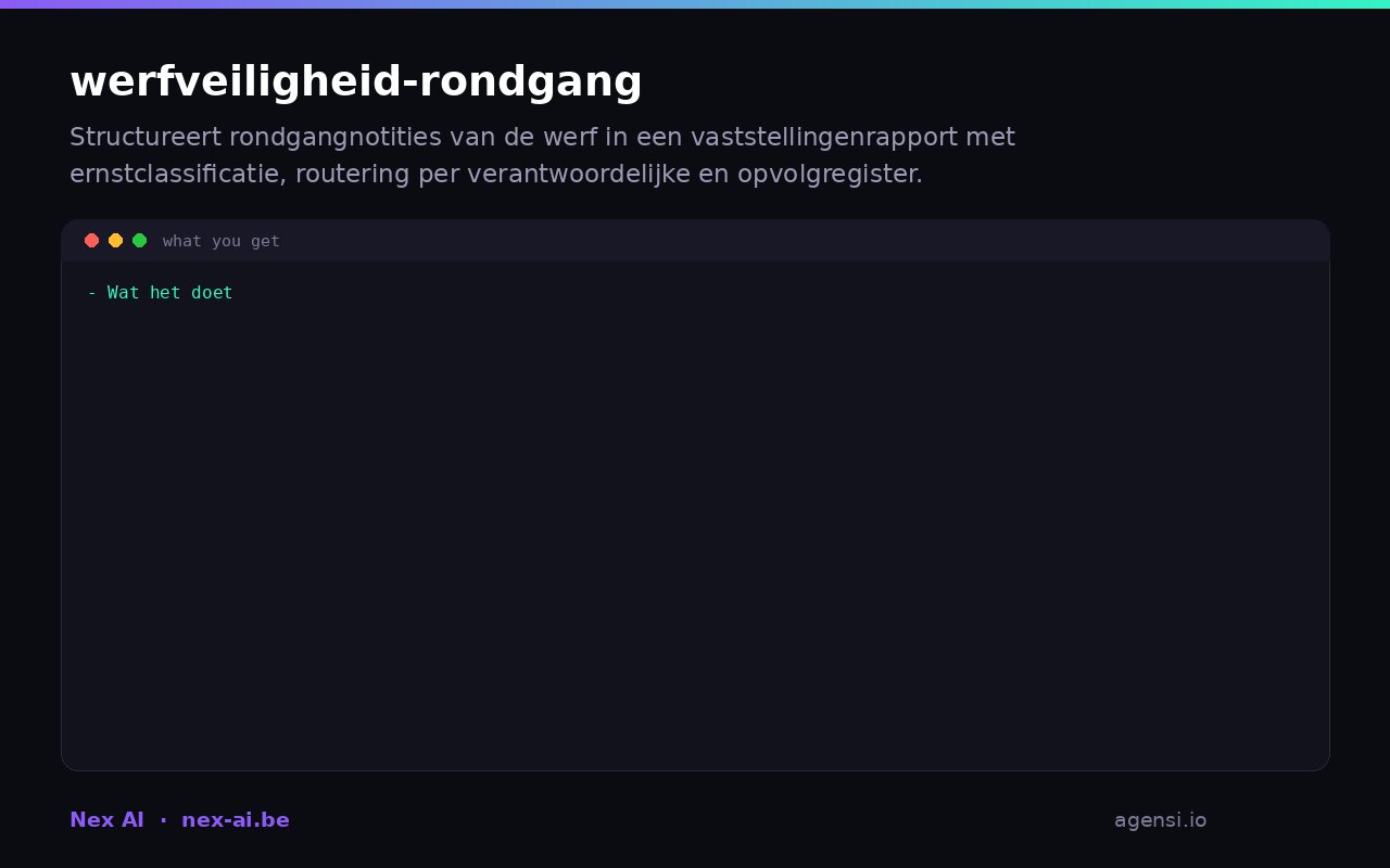 Werfveiligheid Rondgang preview