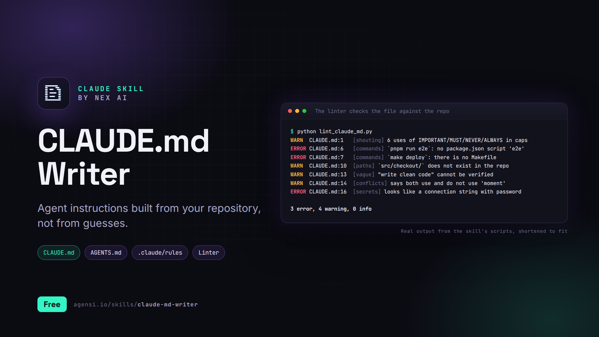 CLAUDE.md Writer screenshot 1
