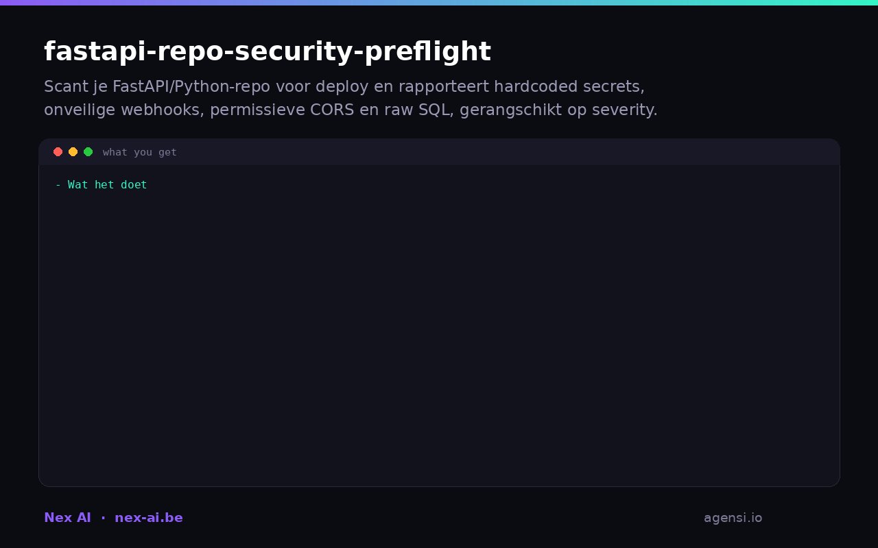 Fastapi Repo Security Preflight preview