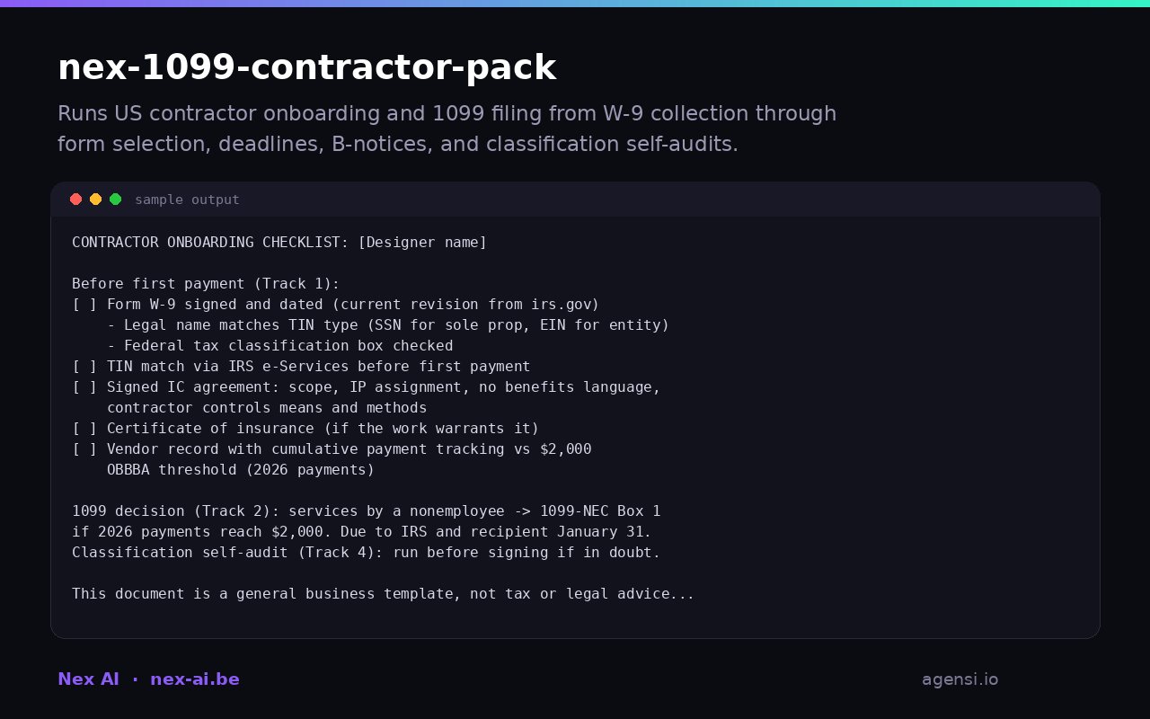 Nex 1099 Contractor Pack preview