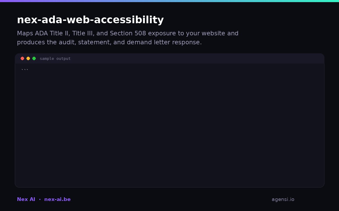 Nex Ada Web Accessibility preview