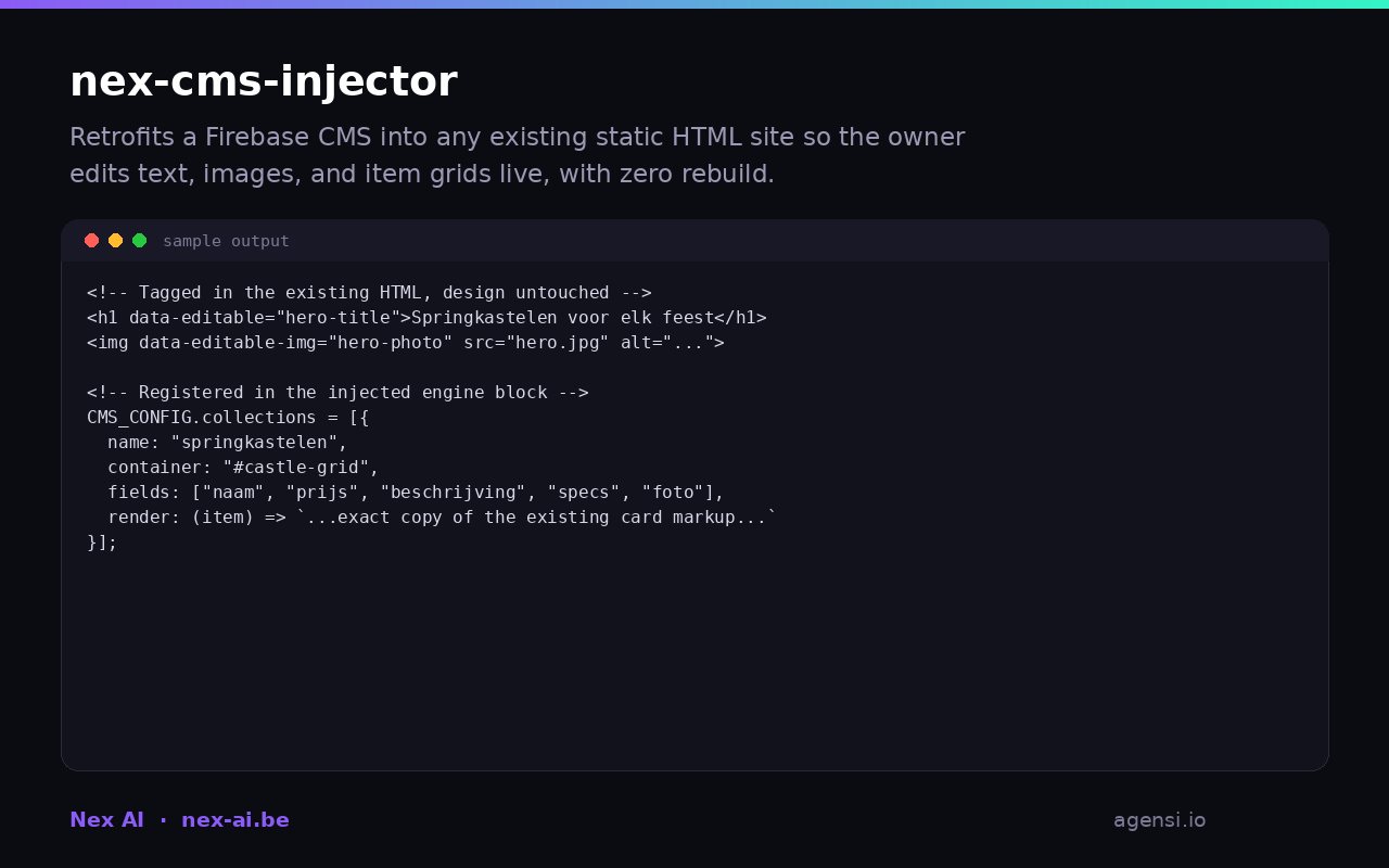 Nex Cms Injector preview