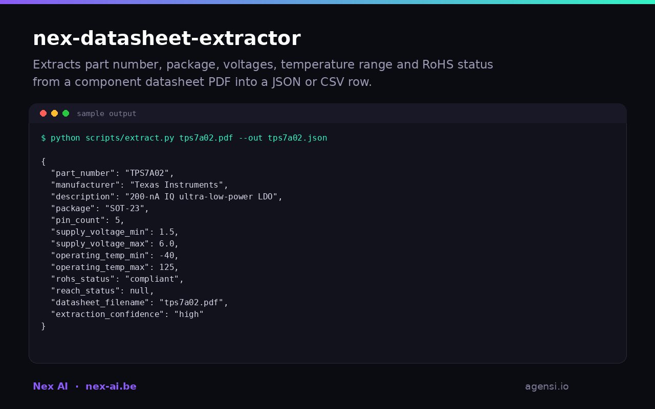 Nex Datasheet Extractor preview