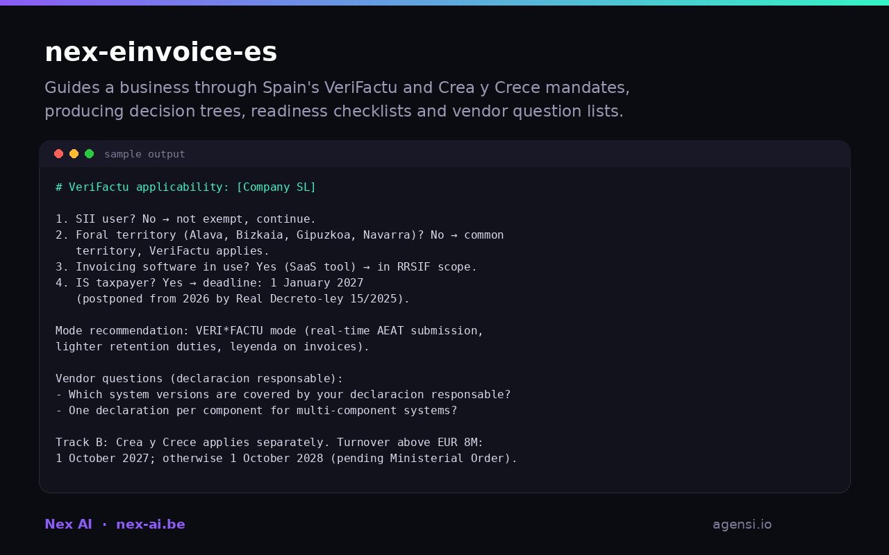 Nex Einvoice es preview