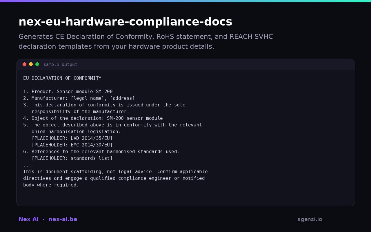 Nex eu Hardware Compliance Docs preview