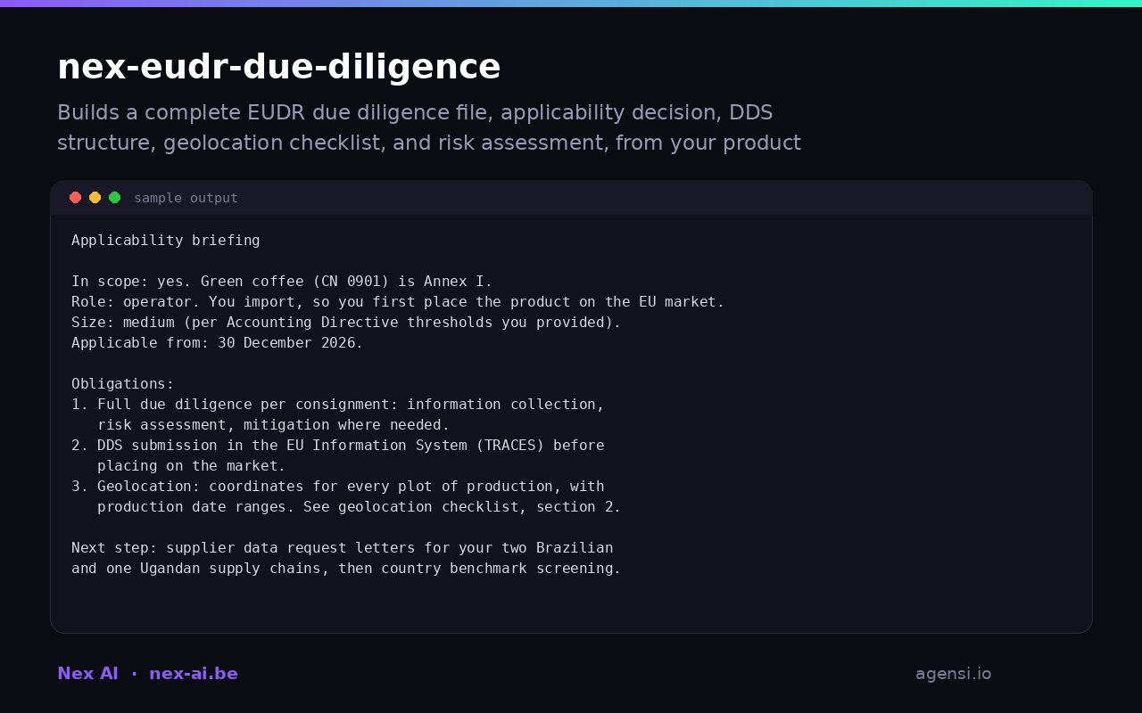 Nex Eudr Due Diligence preview