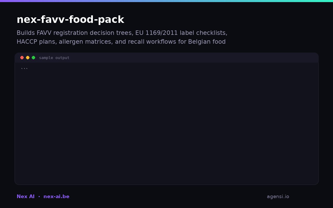 Nex Favv Food Pack preview