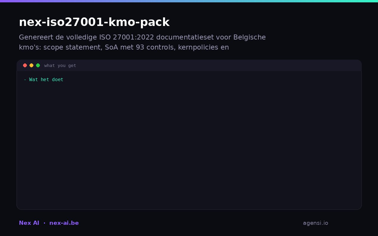 Nex Iso27001 Kmo Pack preview