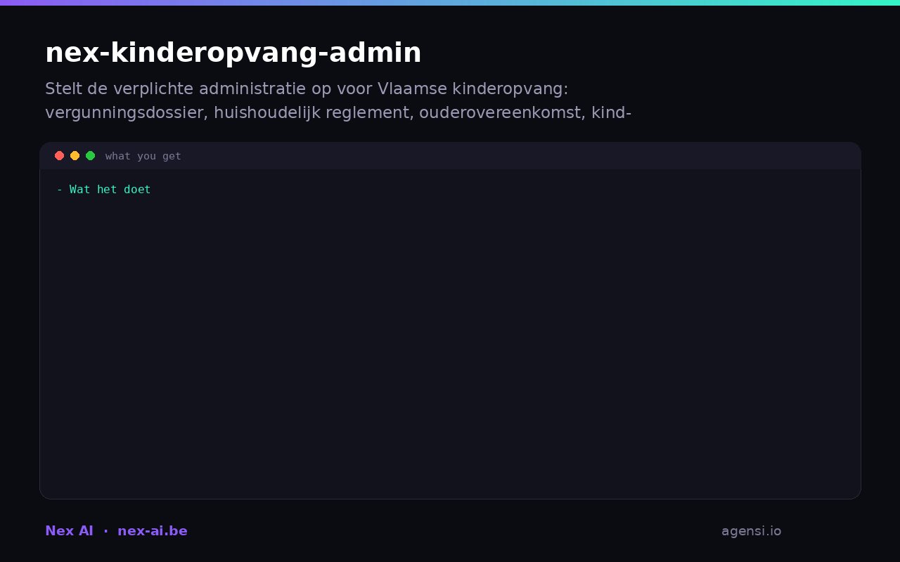 Nex Kinderopvang Admin preview