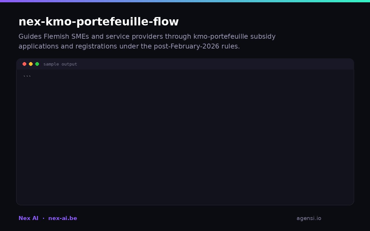 Nex Kmo Portefeuille Flow preview