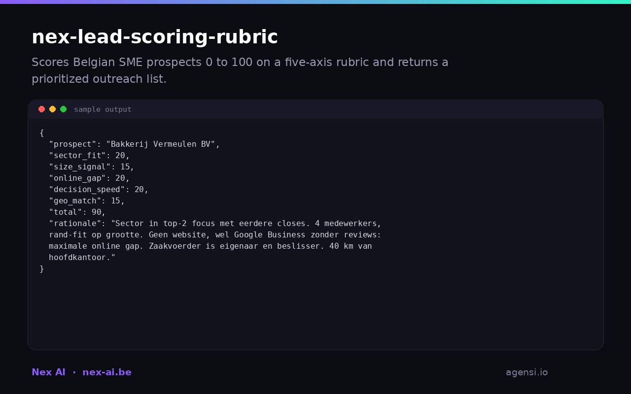 Nex Lead Scoring Rubric preview