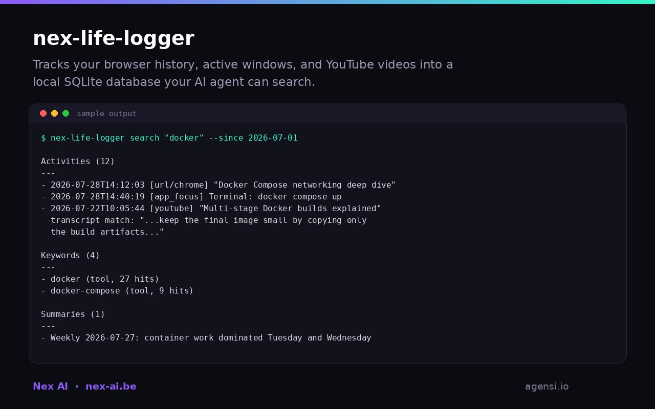 Nex Life Logger preview