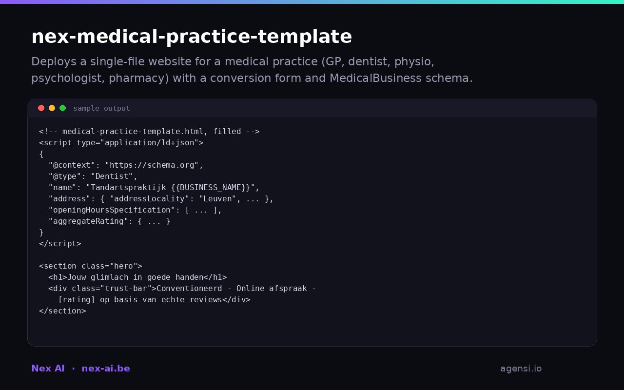 Nex Medical Practice Template preview