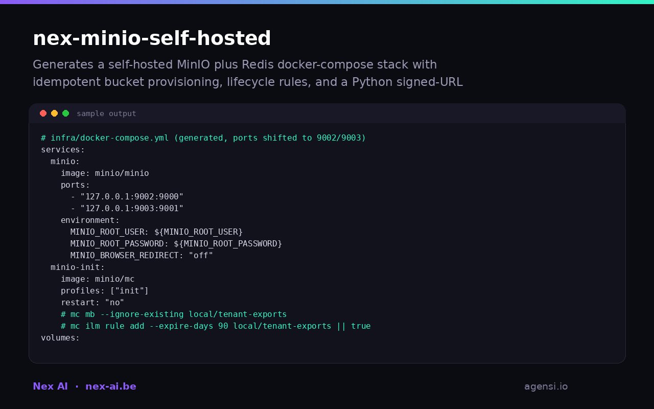 Nex Minio Self Hosted preview