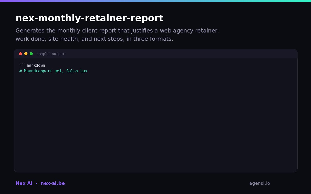 Nex Monthly Retainer Report preview