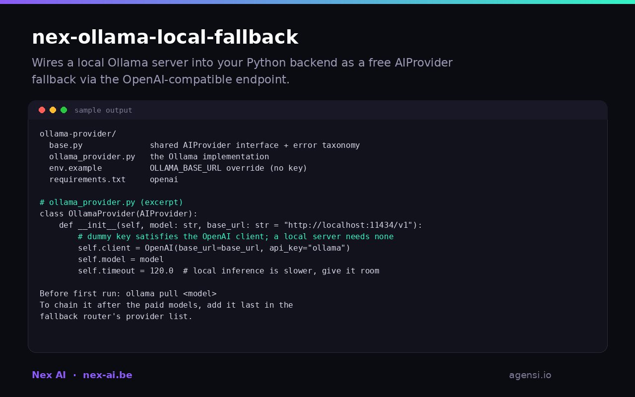 Nex Ollama Local Fallback preview