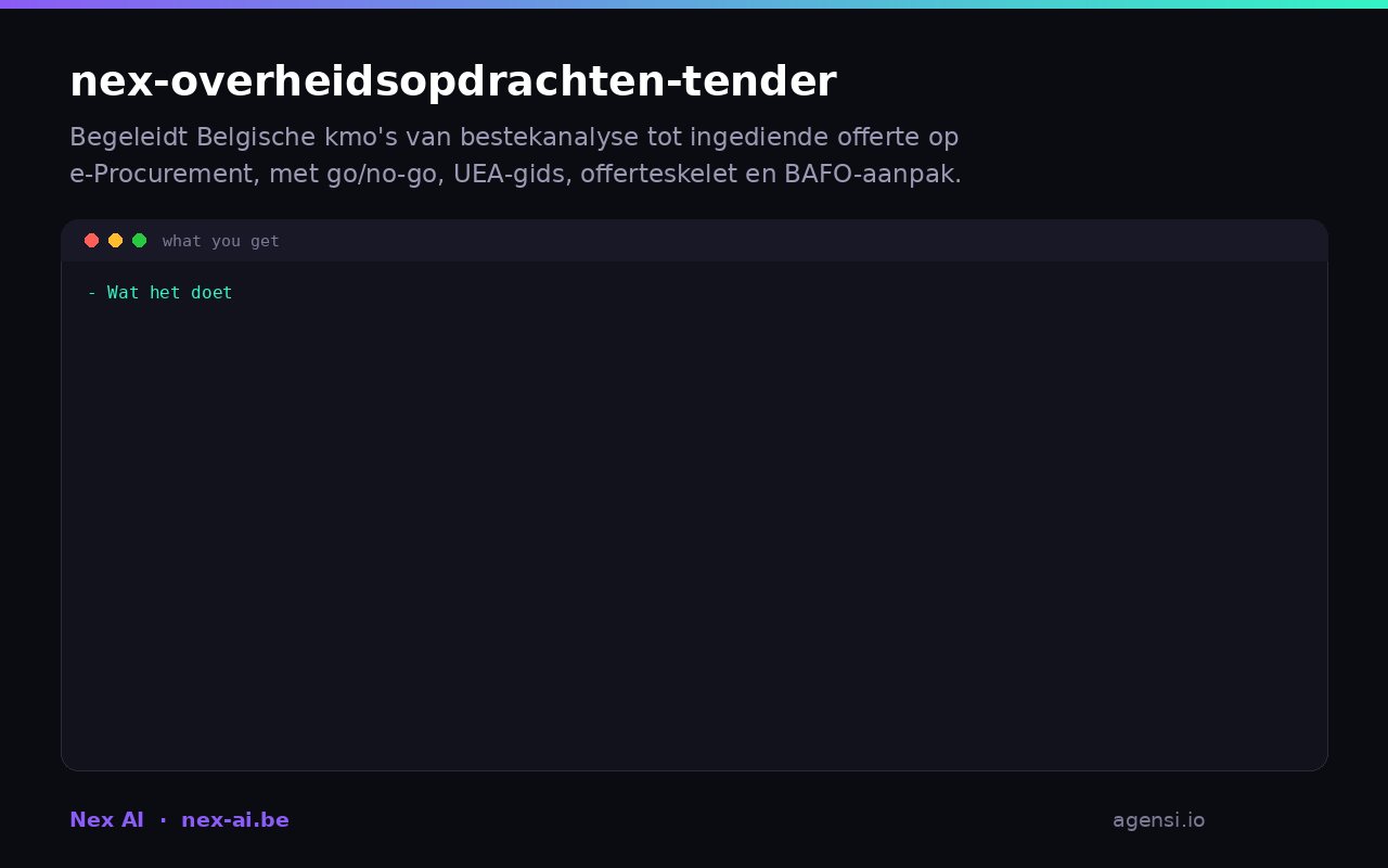 Nex Overheidsopdrachten Tender preview
