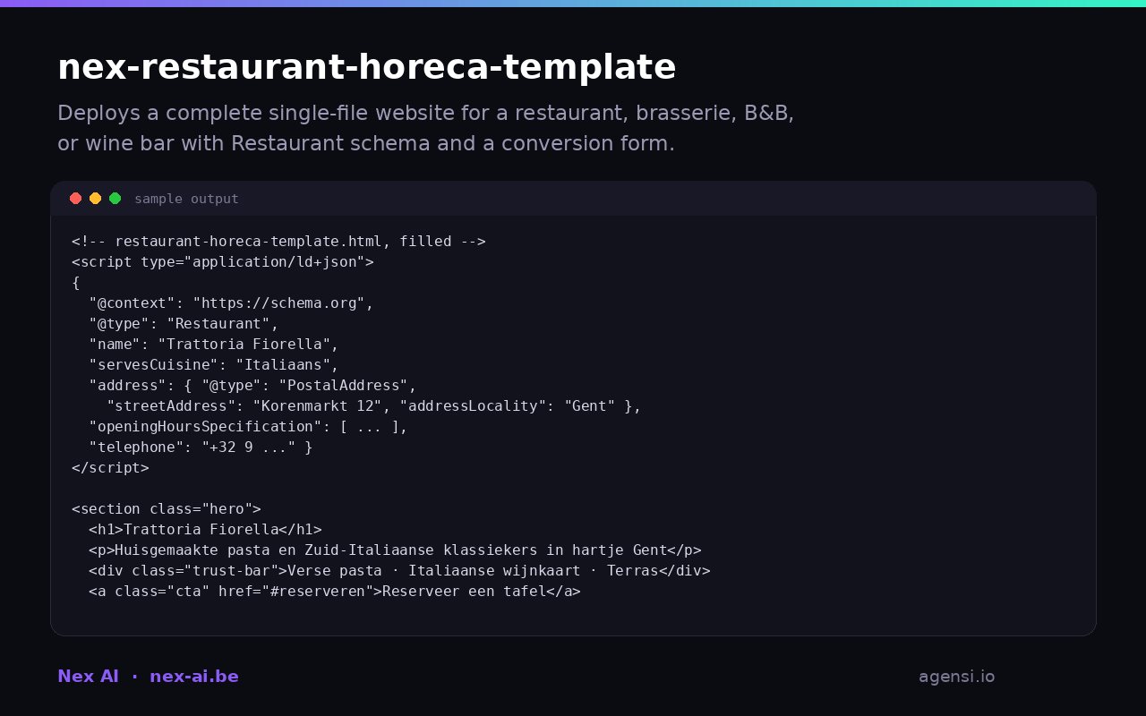 Nex Restaurant Horeca Template preview