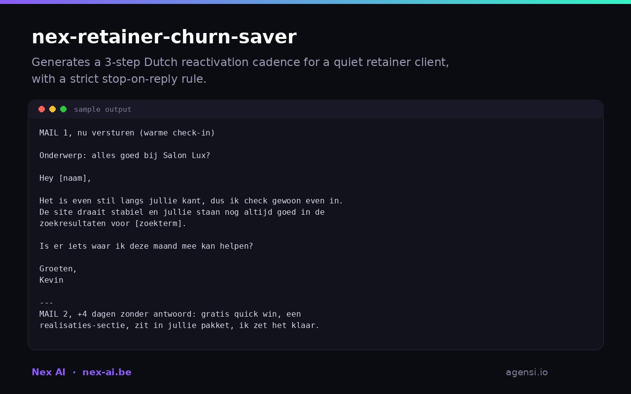 Nex Retainer Churn Saver preview