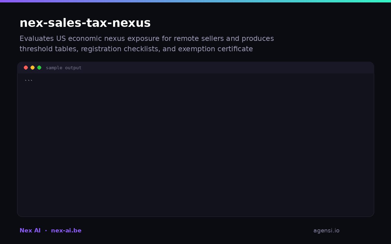 Nex Sales Tax Nexus preview