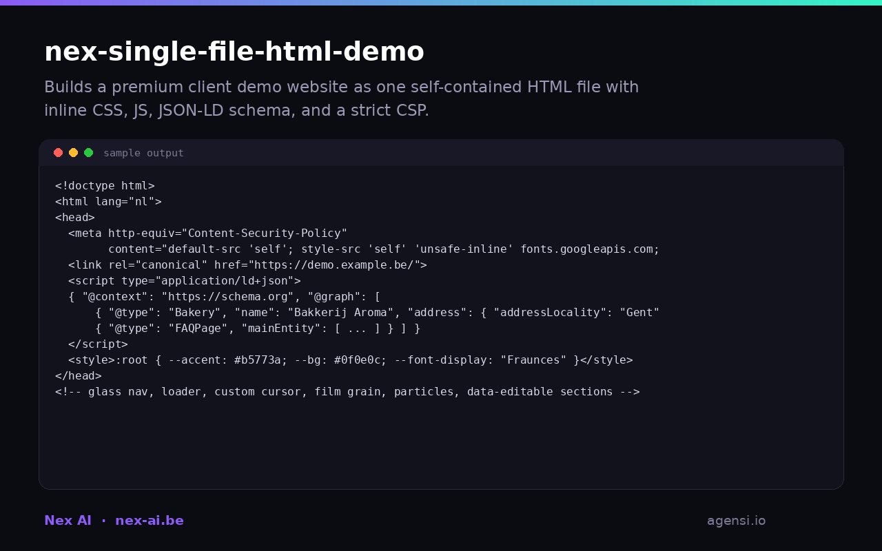 Nex Single File Html Demo preview