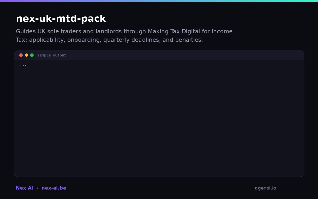 Nex uk Mtd Pack preview