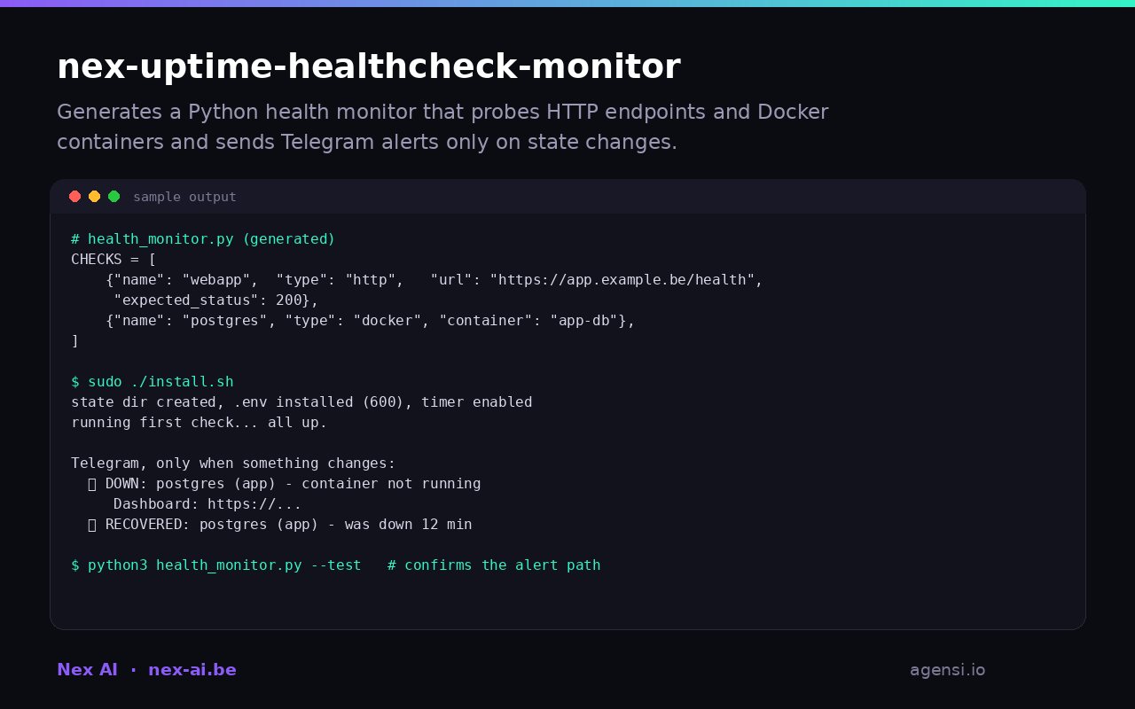 Nex Uptime Healthcheck Monitor preview