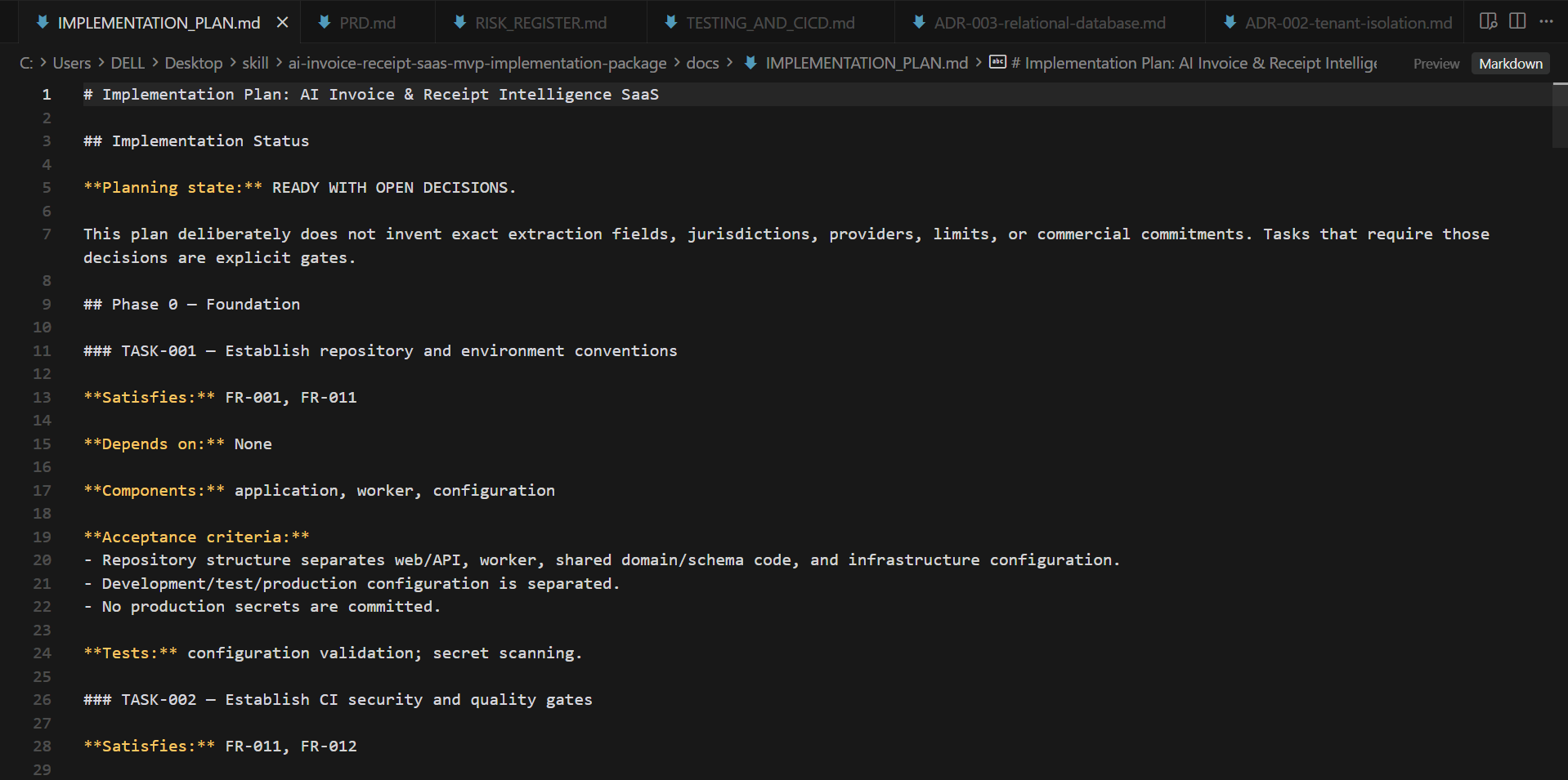 Idea to Implementation Planner screenshot 3