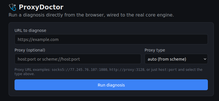 proxydoctor network diagnostics screenshot 2