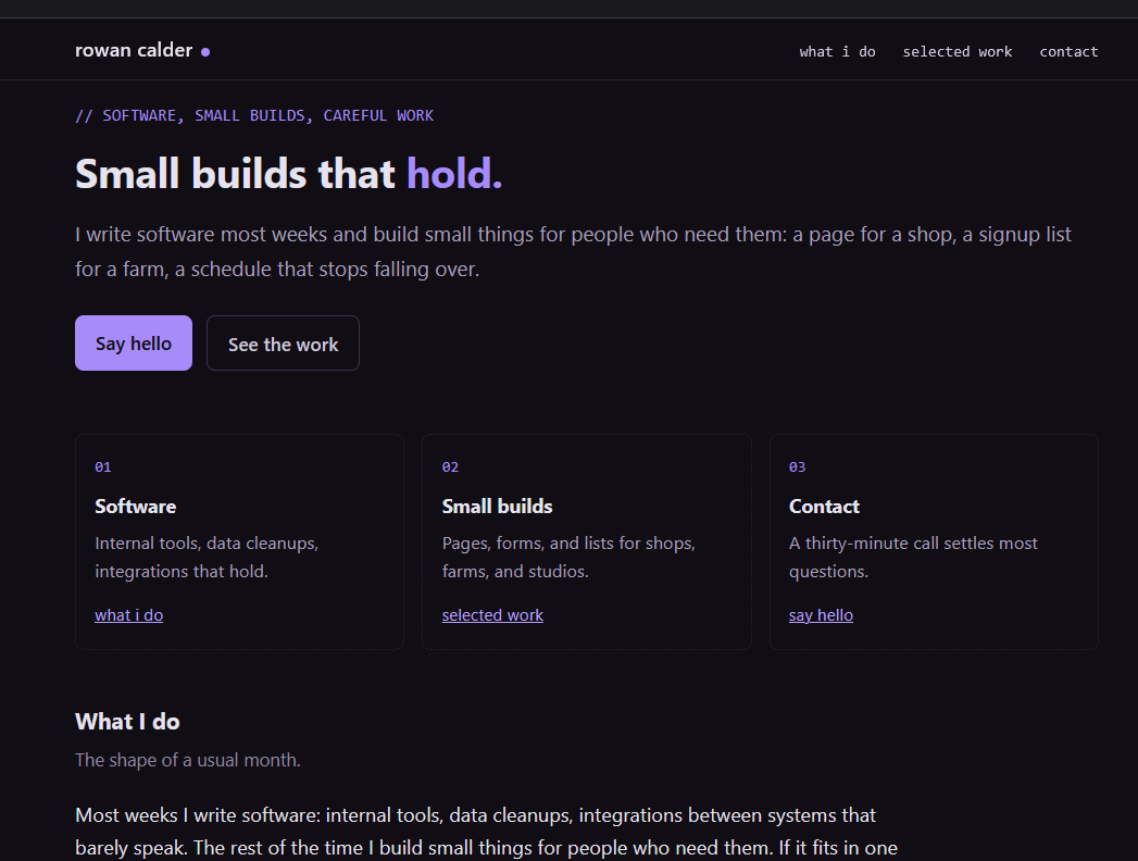Minimal Site Studio preview