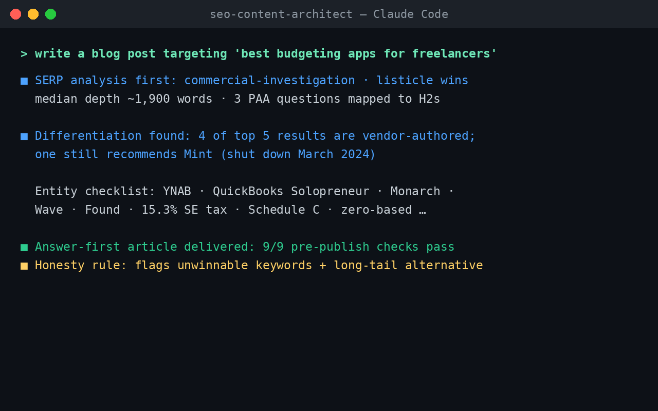 seo-content-architect screenshot 1