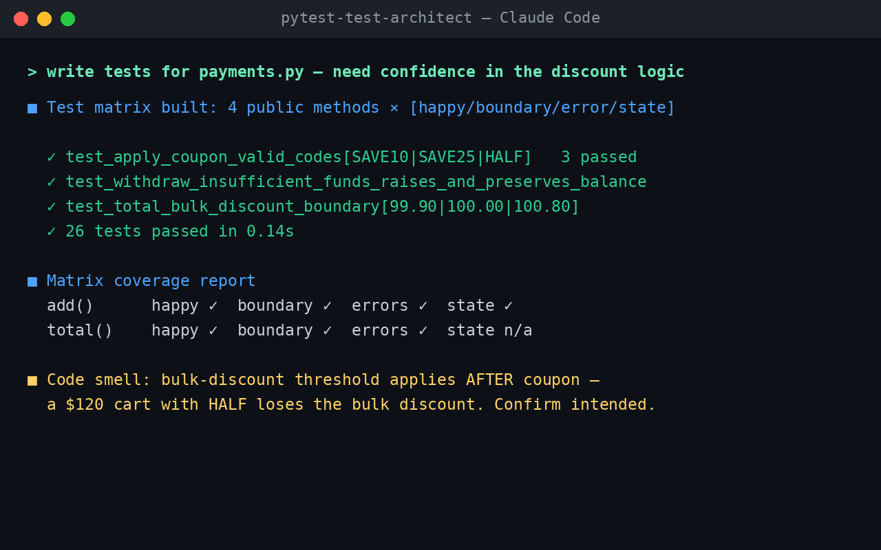 pytest-test-architect screenshot 1