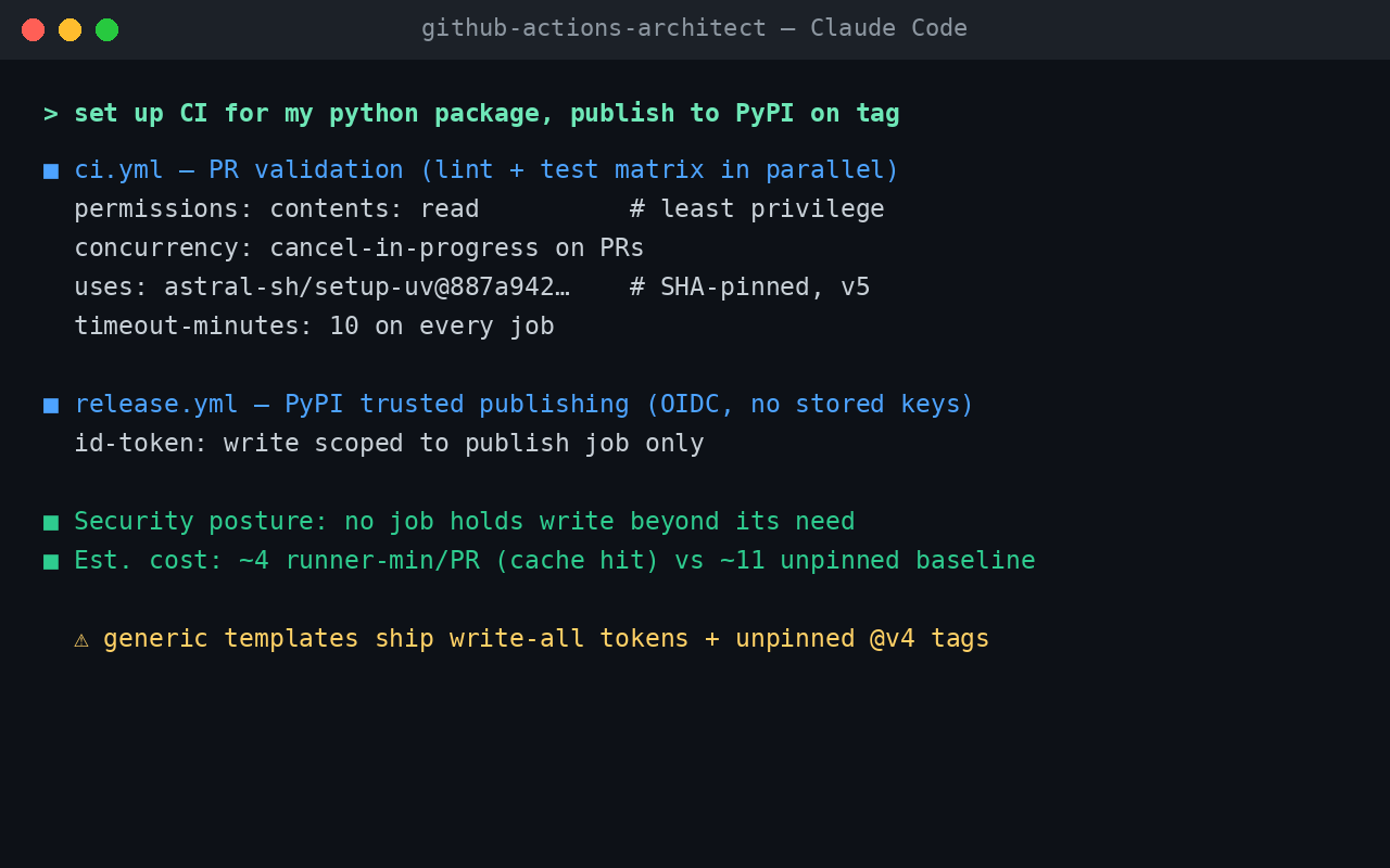 github-actions-architect screenshot 1