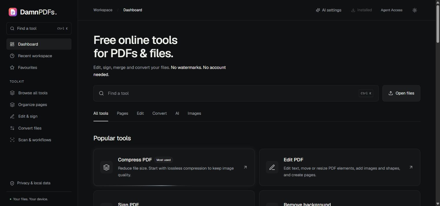 DamnPDFs File Tools by Sourav Bera preview