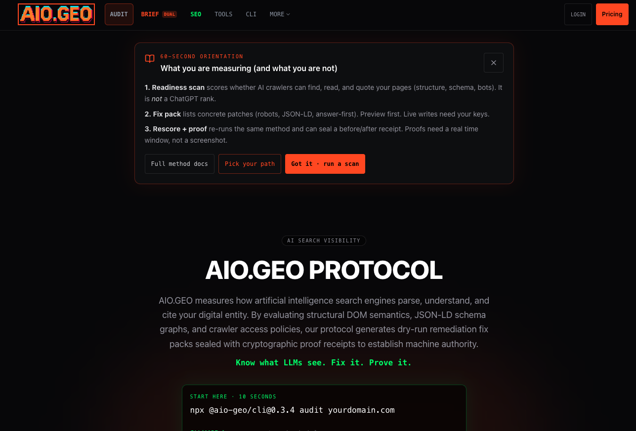AIO.GEO Operator preview