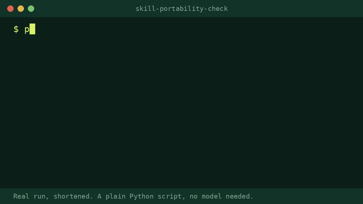 Skill Portability Check preview