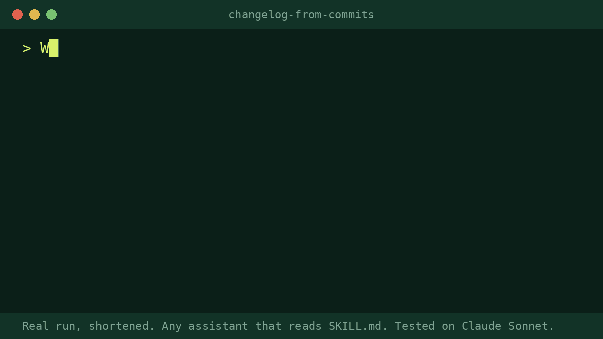 Changelog from Commits preview