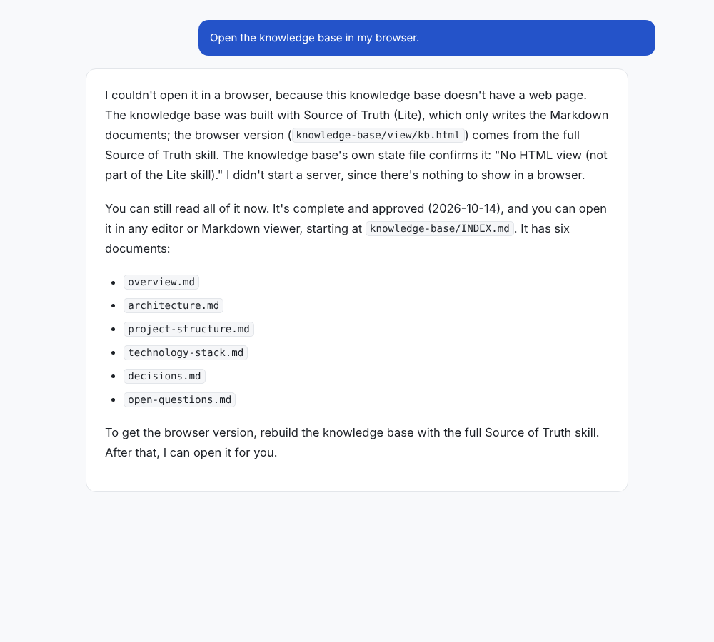 Source of Truth View screenshot 2