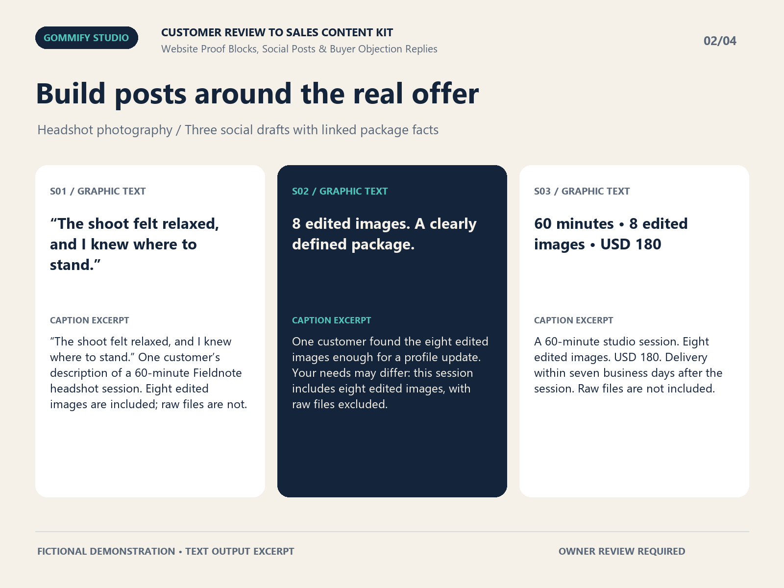 Customer Review to Sales Content Kit screenshot 2
