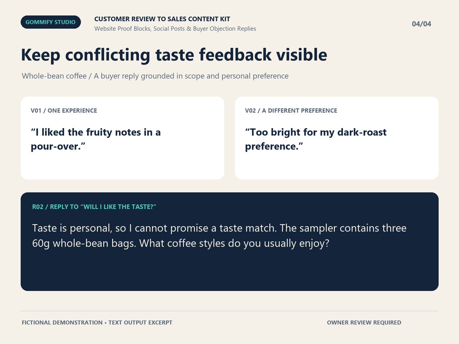 Customer Review to Sales Content Kit screenshot 4