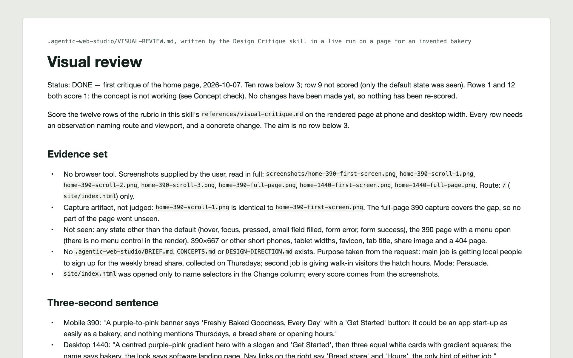 Design Critique for Rendered Web Pages screenshot 2