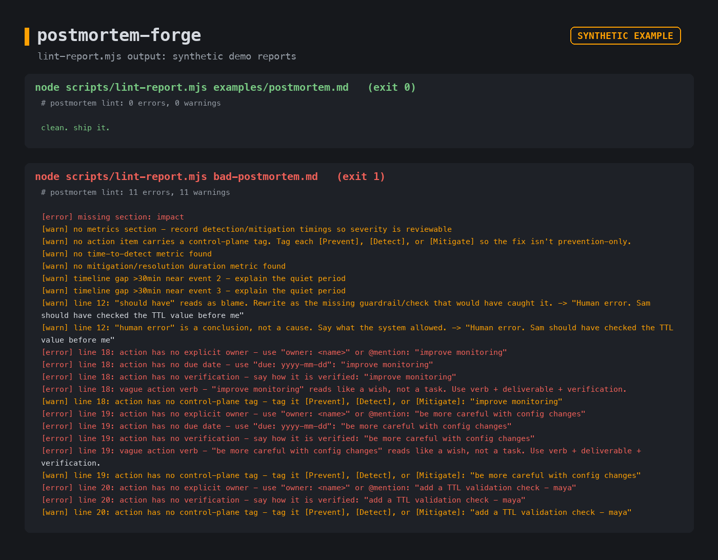 Postmortem Forge: Incident Postmortem & RCA screenshot 2