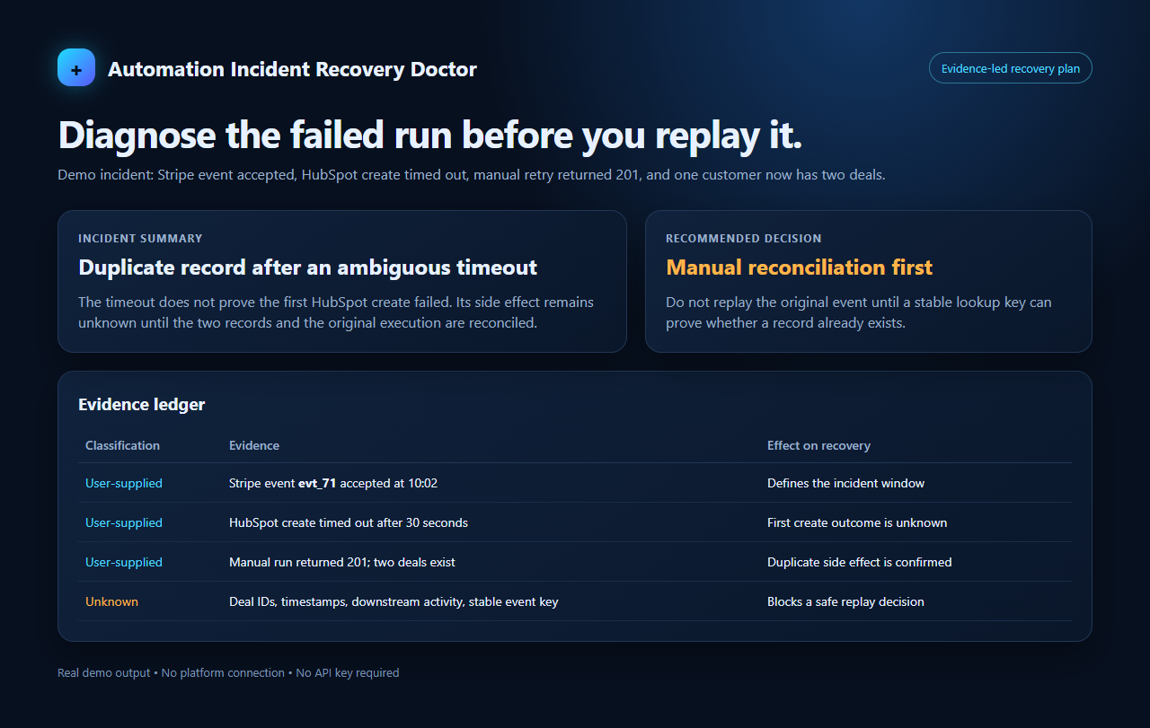 Automation Incident Recovery Doctor preview