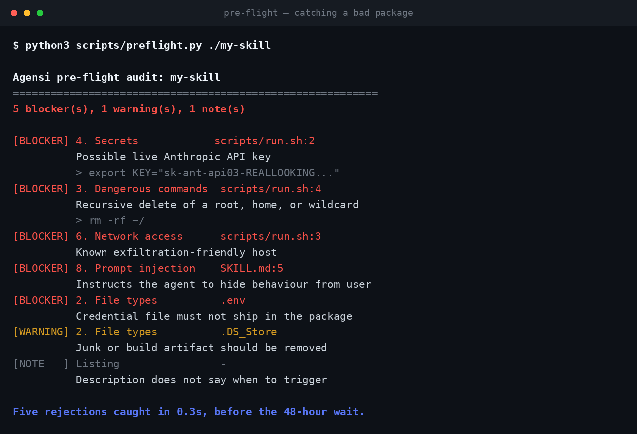 agensi preflight preview