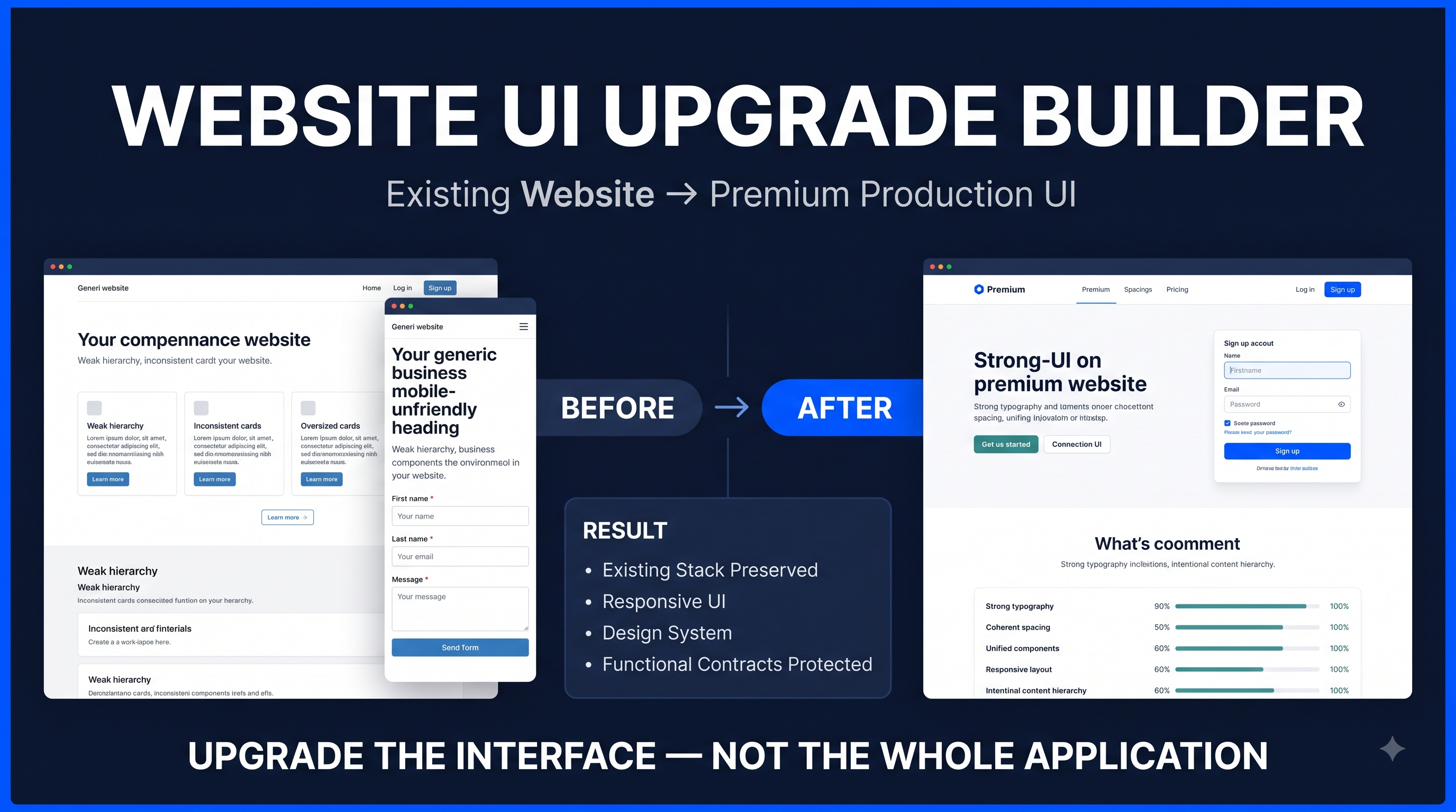 Website UI Upgrade Builder preview