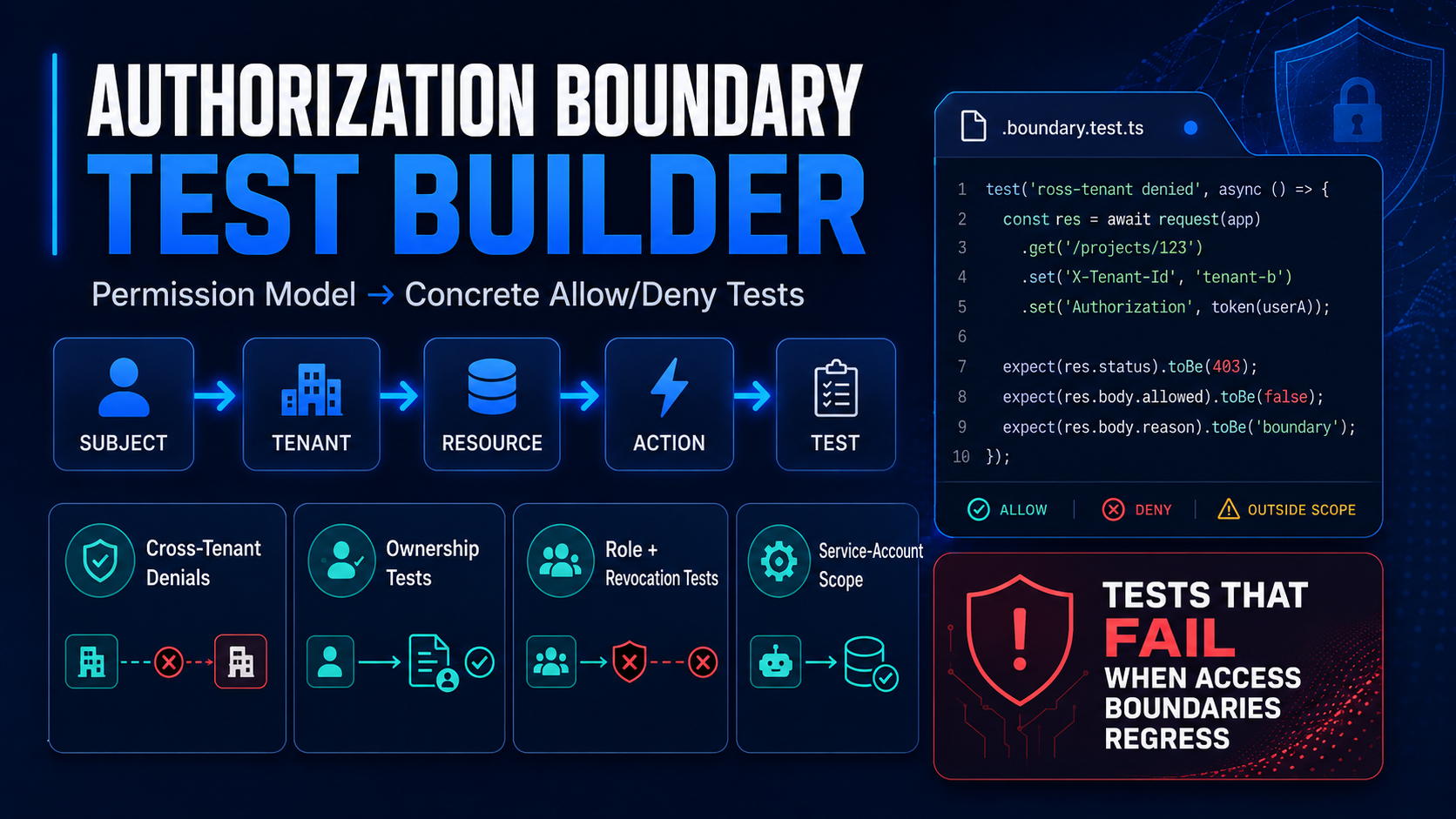 Authorization Boundary Test Builder preview