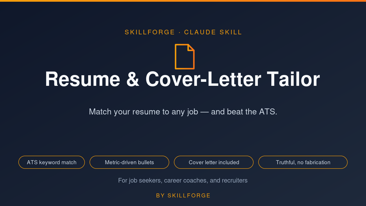 Resume & Cover-Letter Tailor for Claude screenshot 1