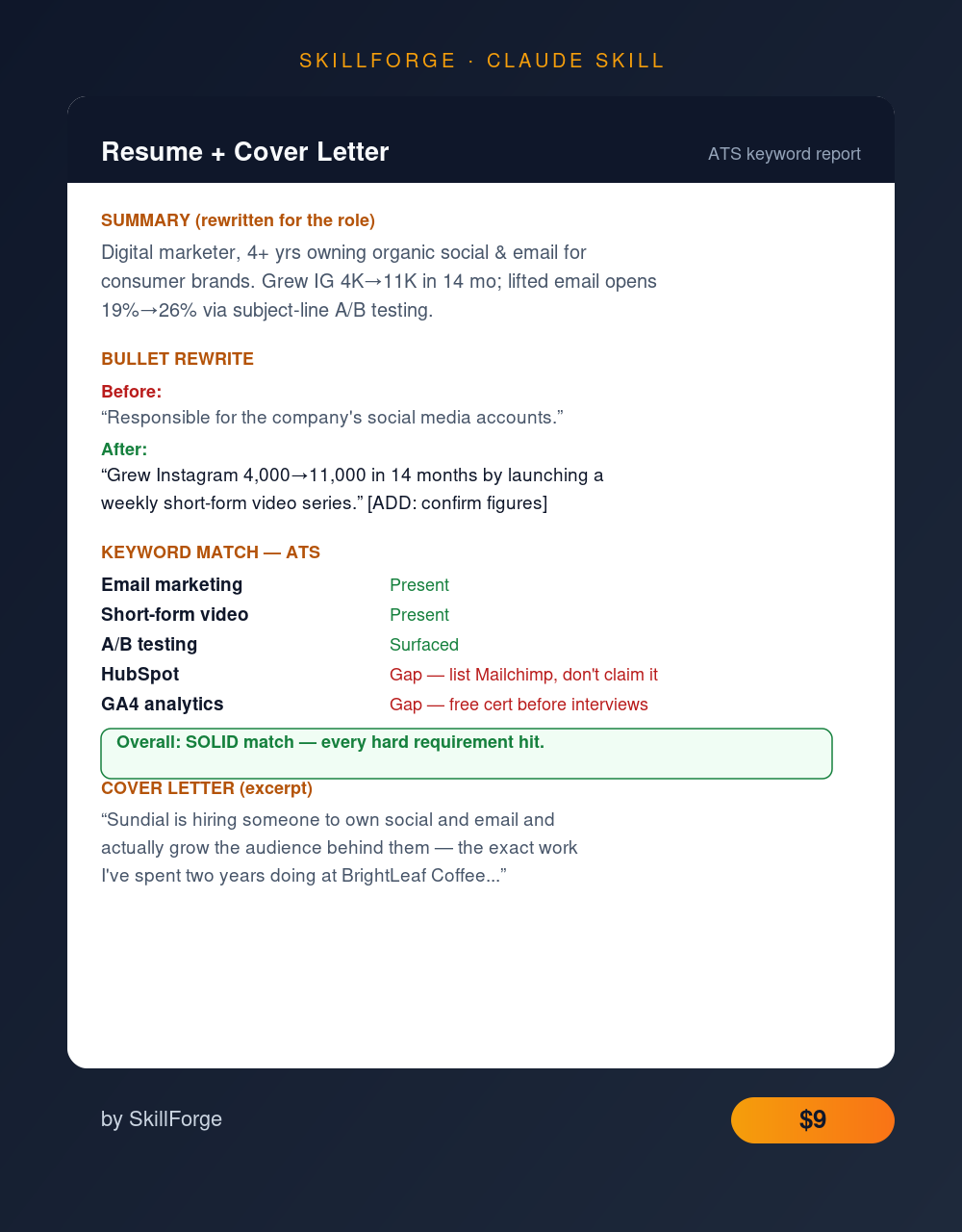 Resume & Cover-Letter Tailor for Claude screenshot 2