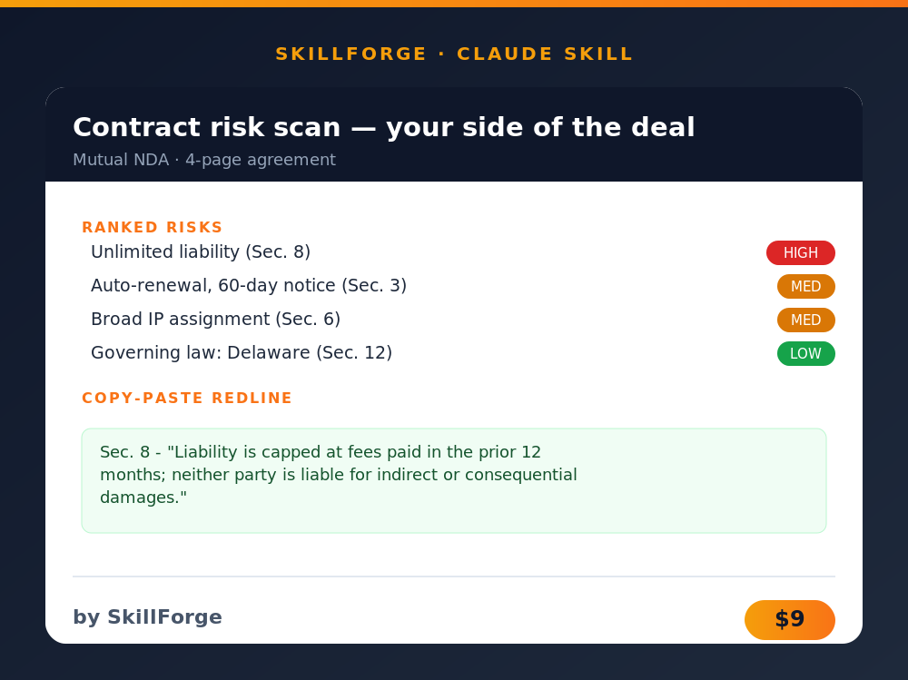 Contract & NDA Risk Scanner preview