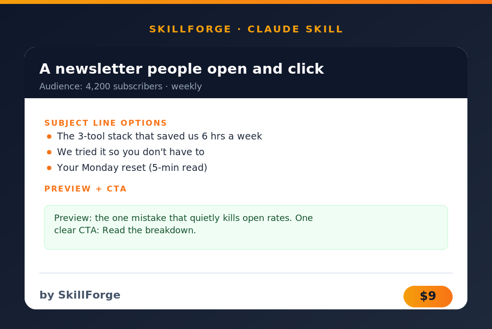 Email Newsletter Writer preview